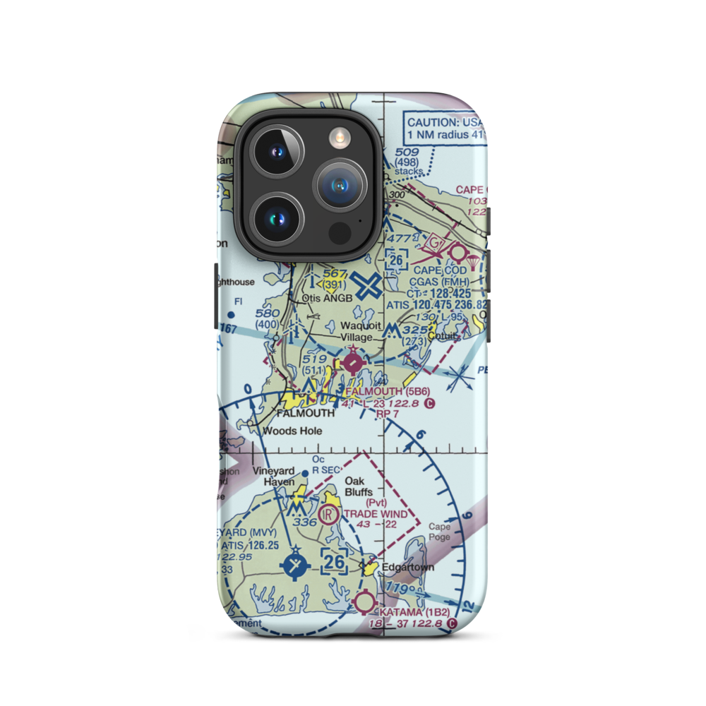 Falmouth Airpark (5B6) VFR Sectional  Tough iPhone Case iPhone 16 Pro model shown