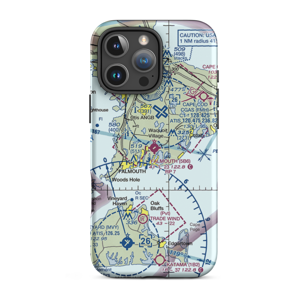 Falmouth Airpark (5B6) VFR Sectional  Tough iPhone Case iPhone 16 Pro Max model shown