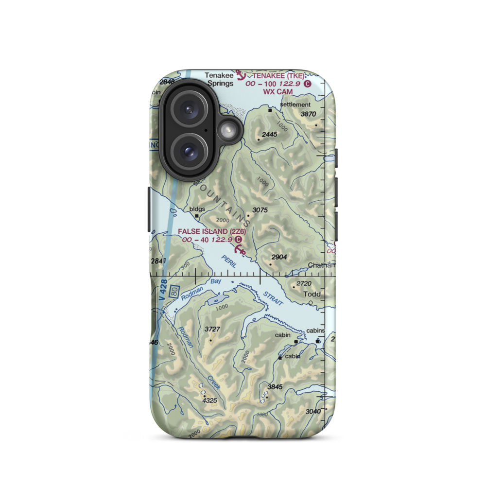 False Island Seaplane Base (2Z6) VFR Sectional  Tough iPhone Case iPhone 16 model shown