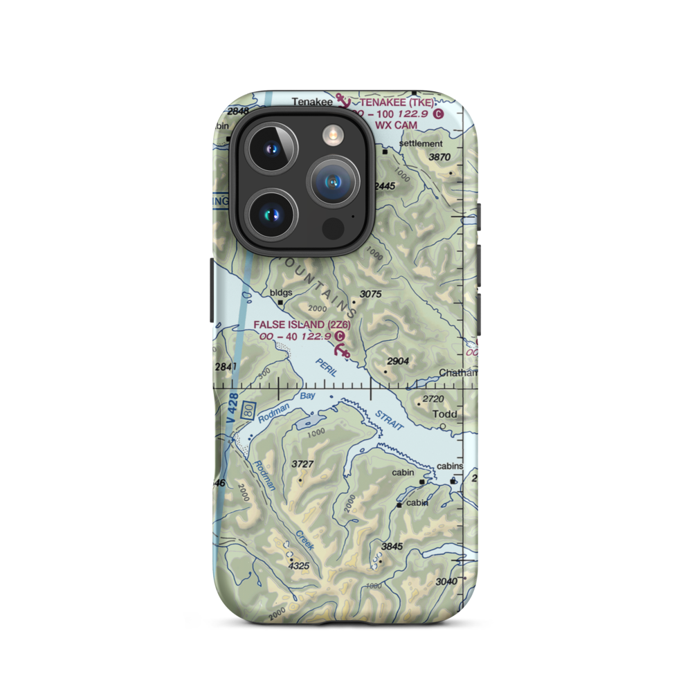False Island Seaplane Base (2Z6) VFR Sectional  Tough iPhone Case iPhone 16 Pro model shown