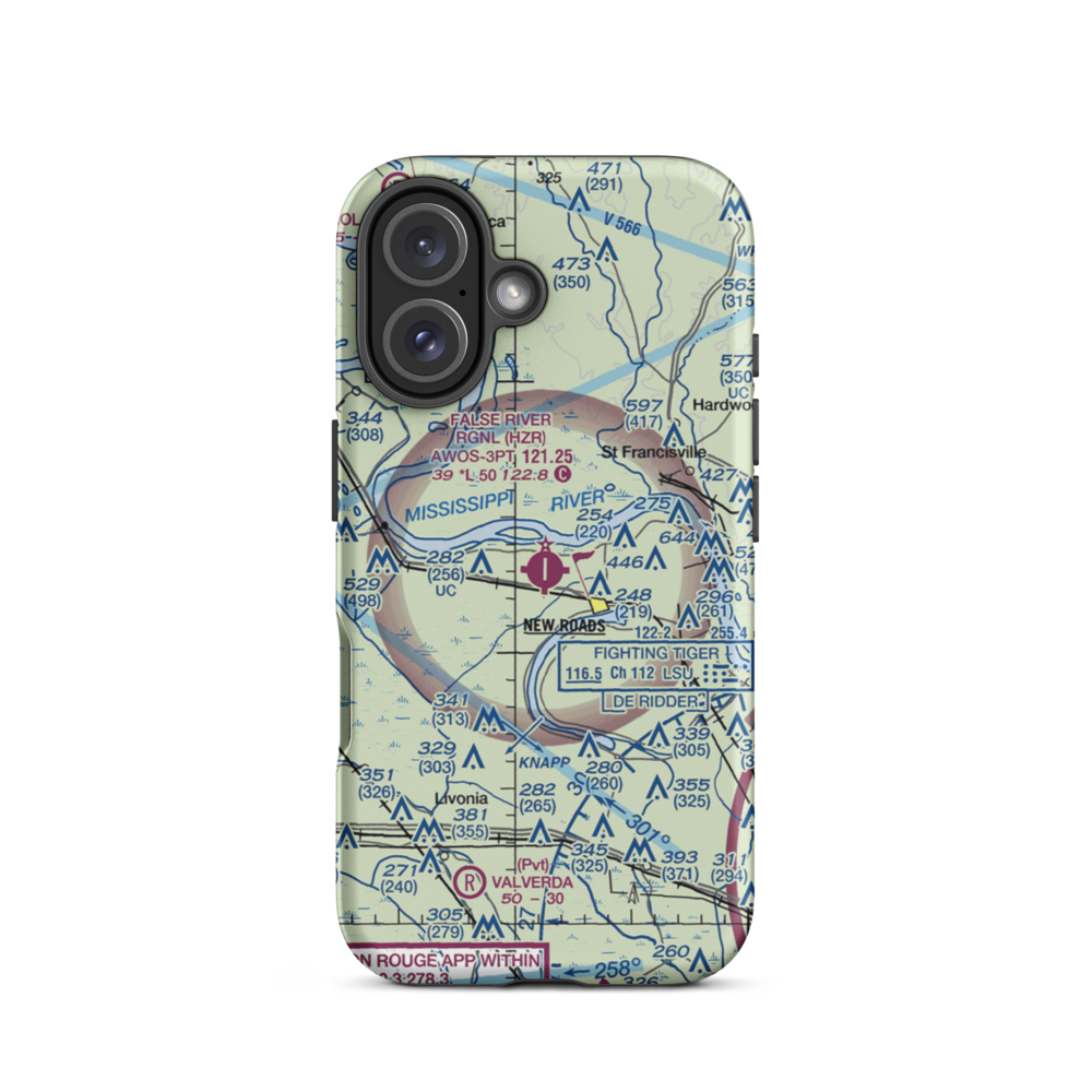 False River Regional Airport (HZR) VFR Sectional  Tough iPhone Case iPhone 16 model shown
