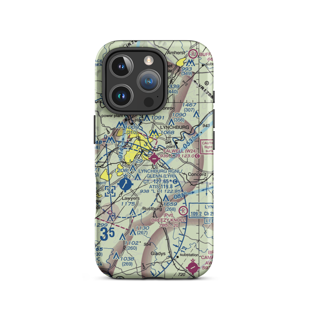 Falwell Airport (W24) VFR Sectional  Tough iPhone Case iPhone 16 Pro model shown