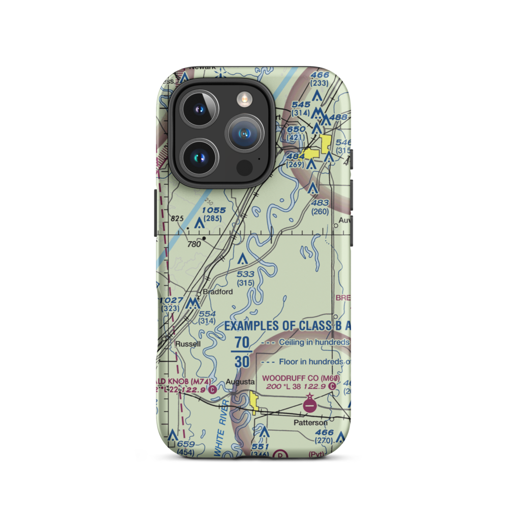 Falwell Freeway (FALF) VFR Sectional  Tough iPhone Case iPhone 16 Pro model shown