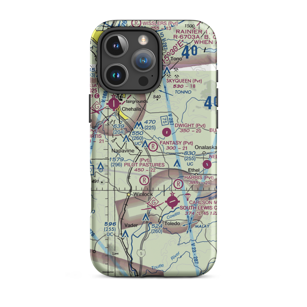 Fantasy Field Airstrip (FA99) VFR Sectional  Tough iPhone Case iPhone 16 Pro Max model shown