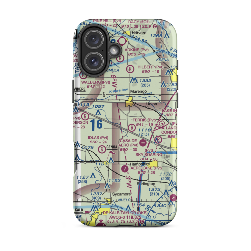Far Field (65IL) VFR Sectional  Tough iPhone Case iPhone 16 Plus model shown