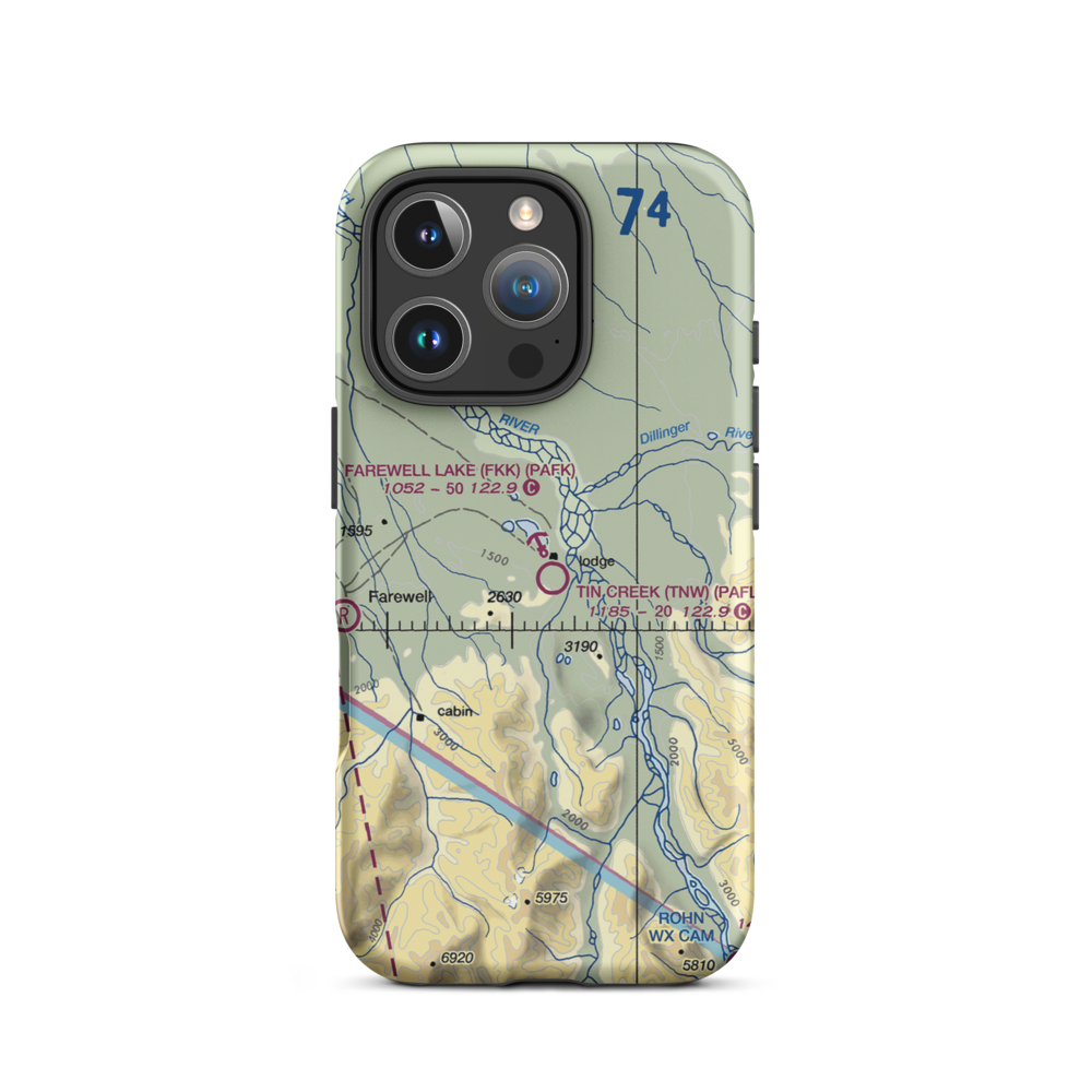 Farewell Lake Seaplane Base (FKK) VFR Sectional  Tough iPhone Case iPhone 16 Pro model shown
