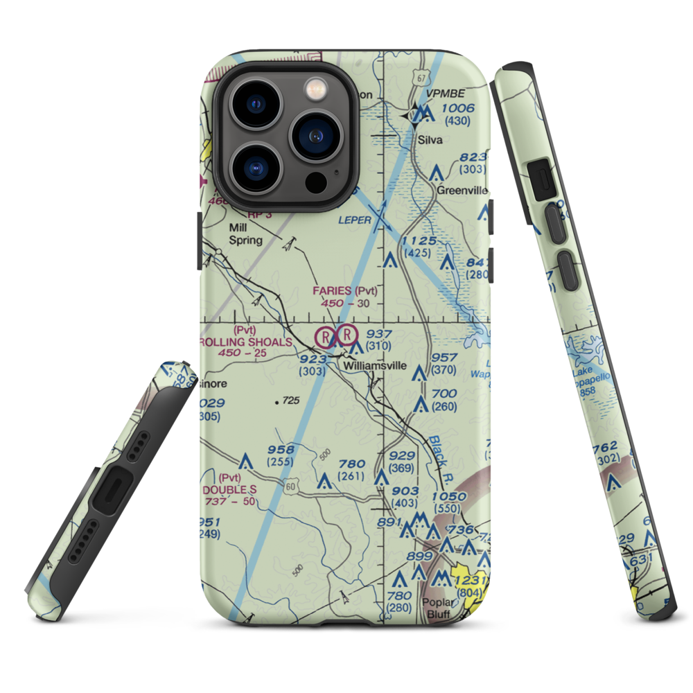 Faries Field (79MO) VFR Sectional  Tough iPhone Case iPhone 13 Pro Max model shown
