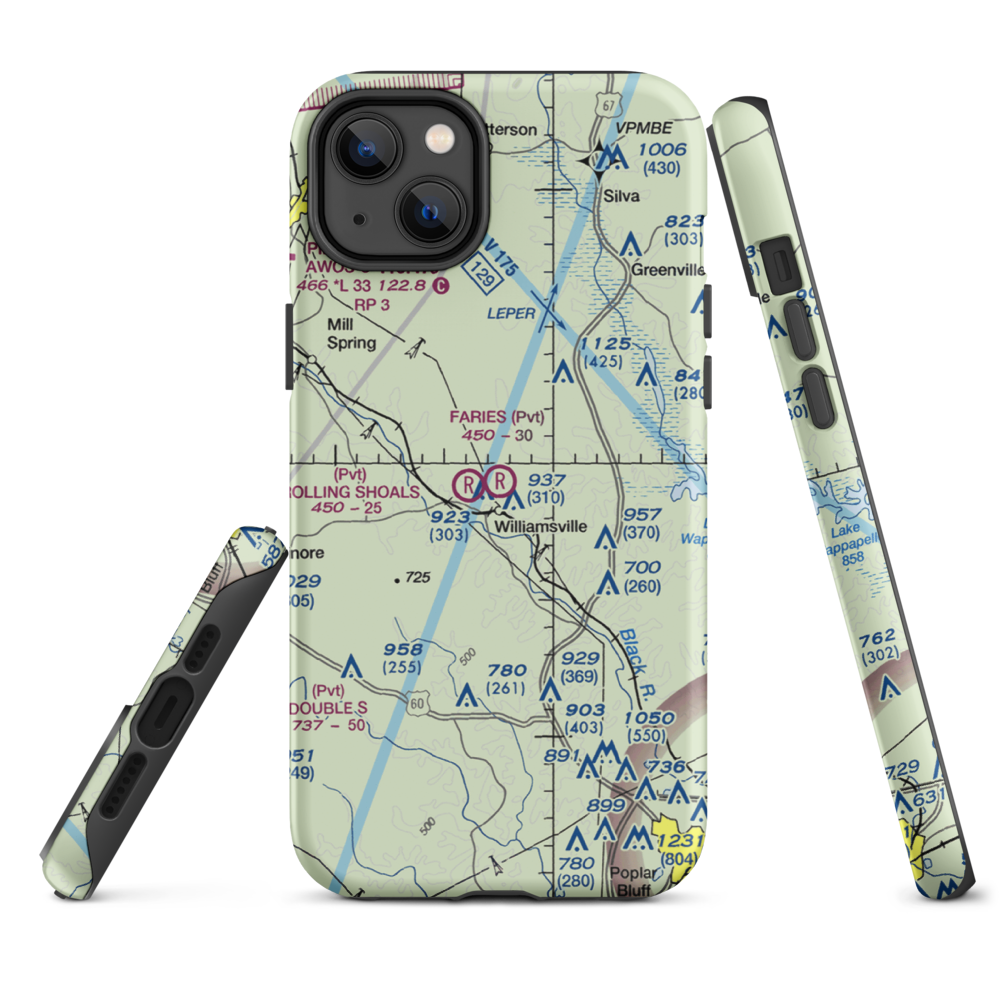 Faries Field (79MO) VFR Sectional  Tough iPhone Case iPhone 14 Plus model shown
