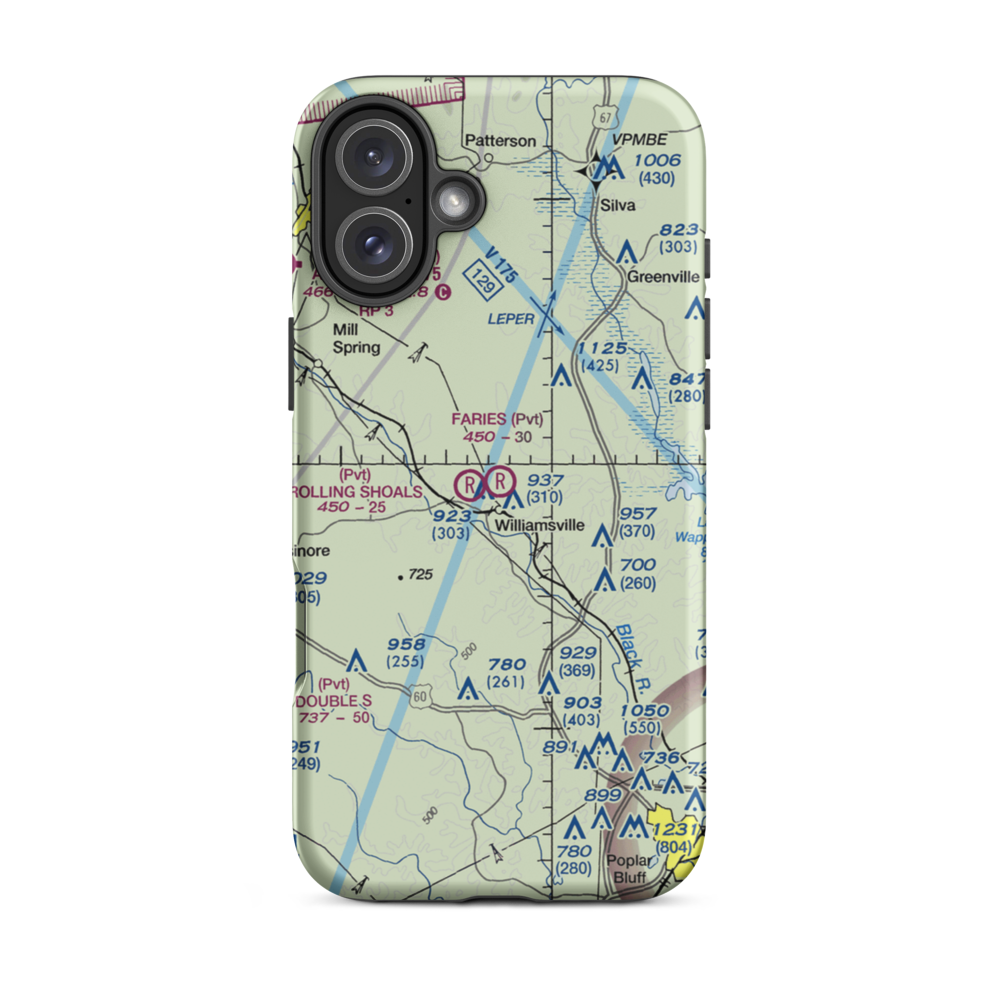 Faries Field (79MO) VFR Sectional  Tough iPhone Case iPhone 16 Plus model shown