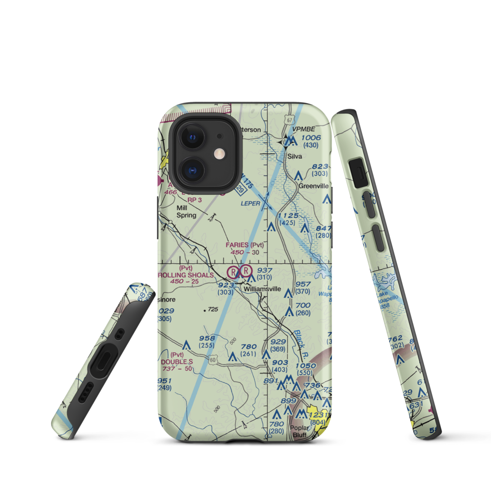 Faries Field (79MO) VFR Sectional  Tough iPhone Case iPhone 12 mini model shown