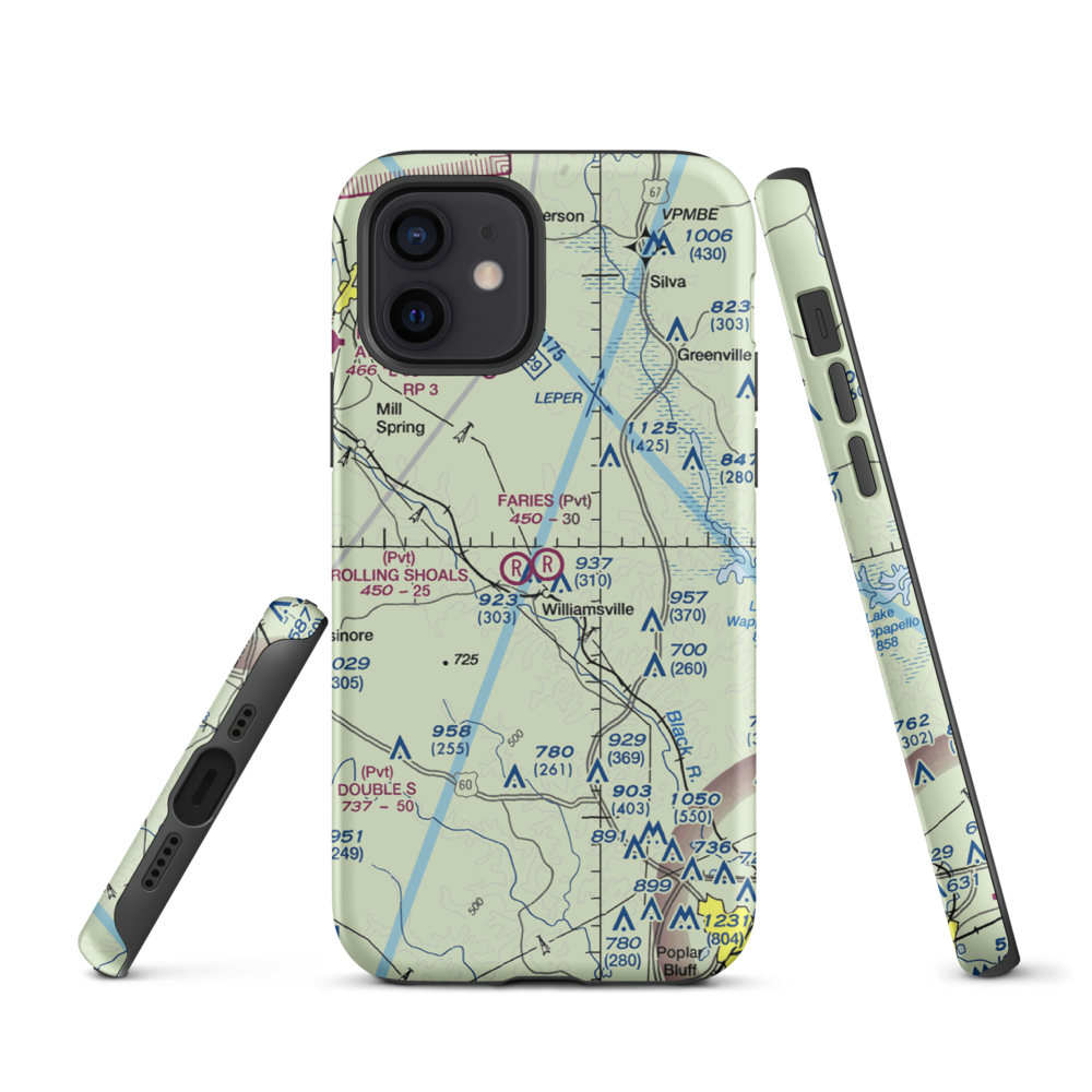 Faries Field (79MO) VFR Sectional  Tough iPhone Case iPhone 12 model shown