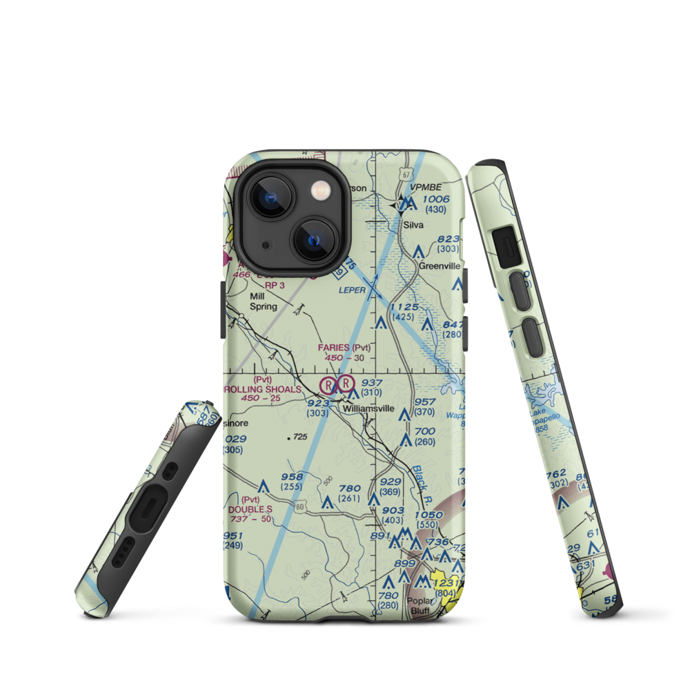 Faries Field (79MO) VFR Sectional  Tough iPhone Case iPhone 13 mini model shown