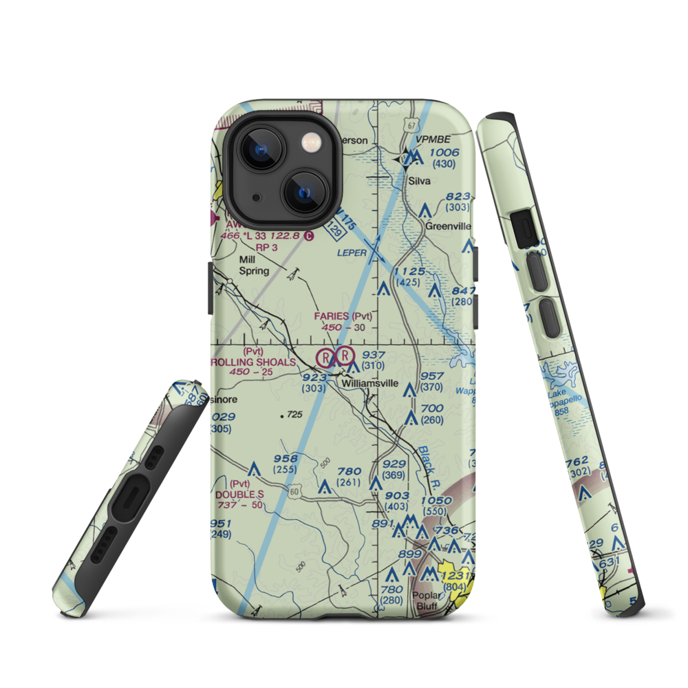 Faries Field (79MO) VFR Sectional  Tough iPhone Case iPhone 13 model shown