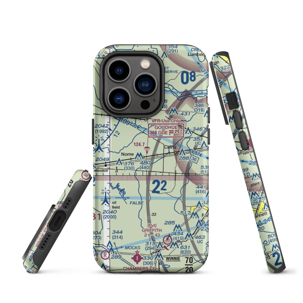 Farm Air Service Airport (XS27) VFR Sectional  Tough iPhone Case iPhone 14 Pro model shown