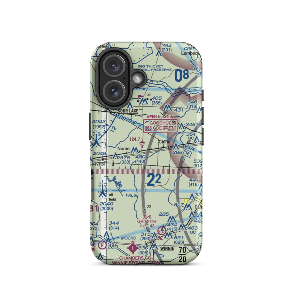 Farm Air Service Airport (XS27) VFR Sectional  Tough iPhone Case iPhone 16 model shown