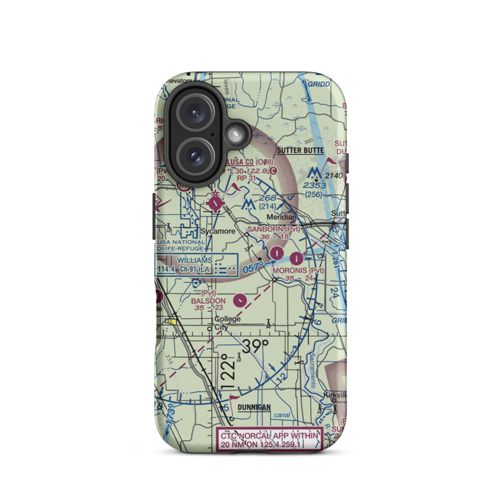 Farnsworth Ranch Airstrip (35CN) VFR Sectional  Tough iPhone Case iPhone 16 model shown