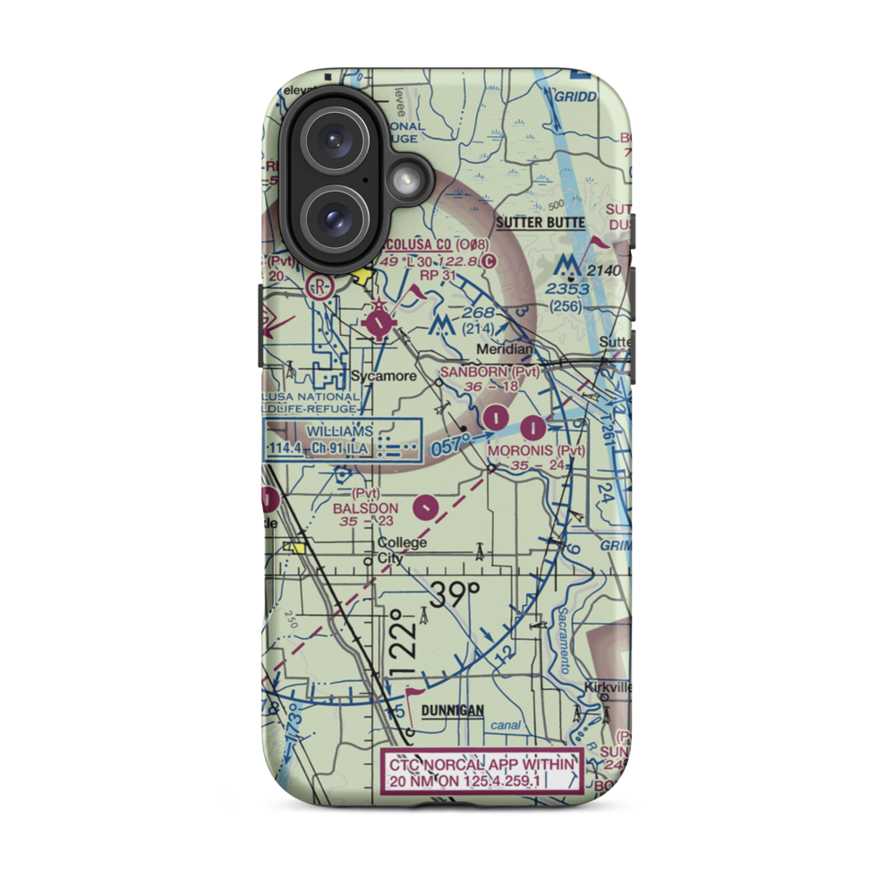 Farnsworth Ranch Airstrip (35CN) VFR Sectional  Tough iPhone Case iPhone 16 Plus model shown