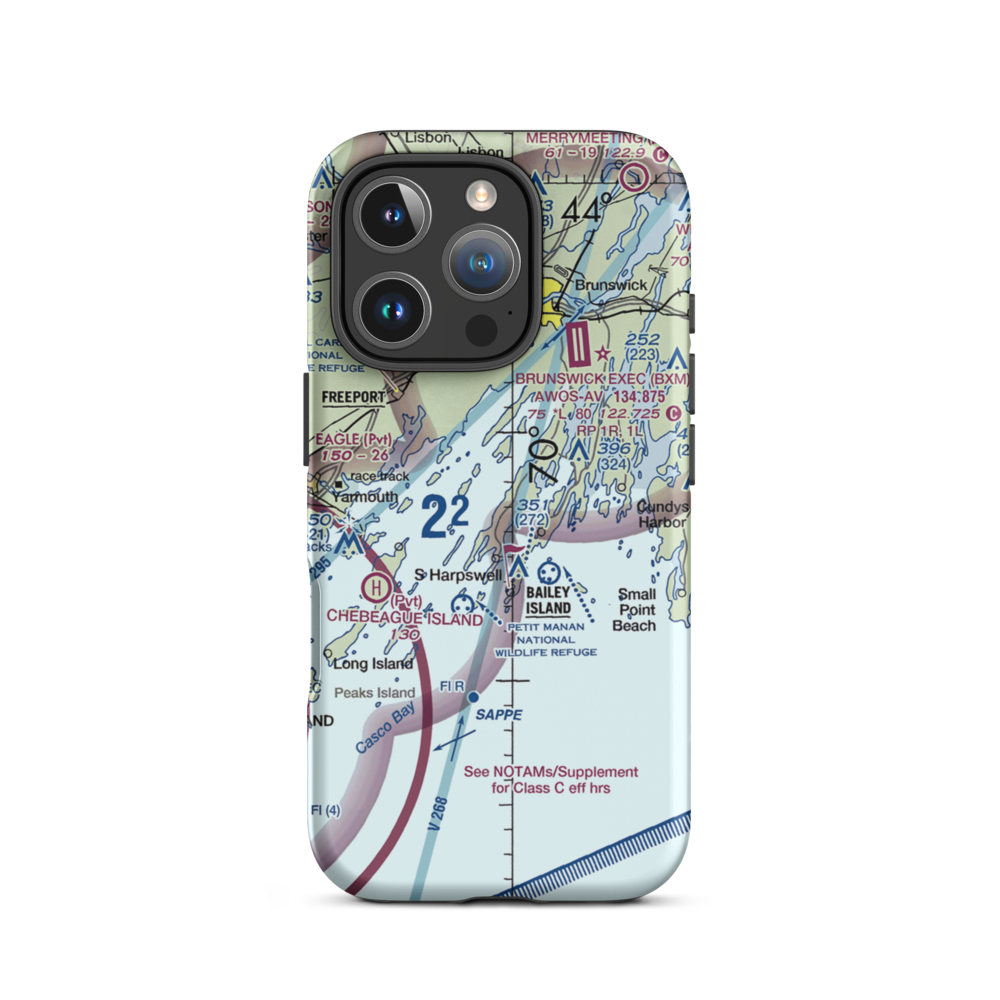 Farr Field (ME33) VFR Sectional  Tough iPhone Case iPhone 16 Pro model shown