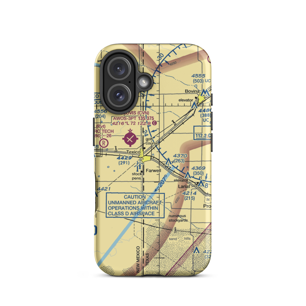 Farwell Spraying Service, Inc Airport (30XS) VFR Sectional  Tough iPhone Case iPhone 16 model shown