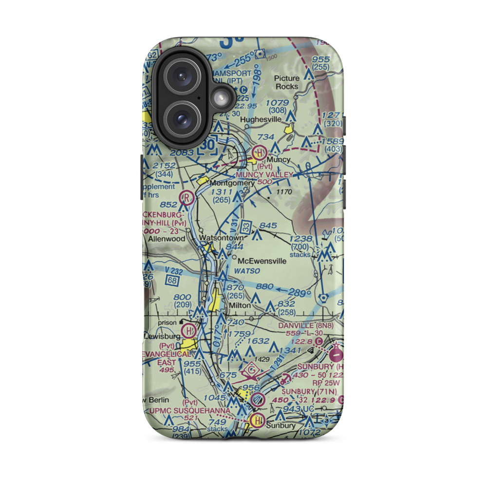 Fauser Ultralightport (7PA5) VFR Sectional  Tough iPhone Case iPhone 16 Plus model shown