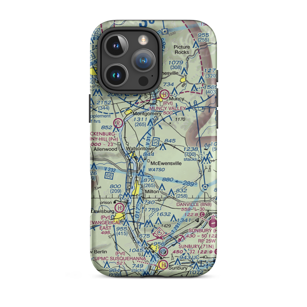 Fauser Ultralightport (7PA5) VFR Sectional  Tough iPhone Case iPhone 16 Pro Max model shown