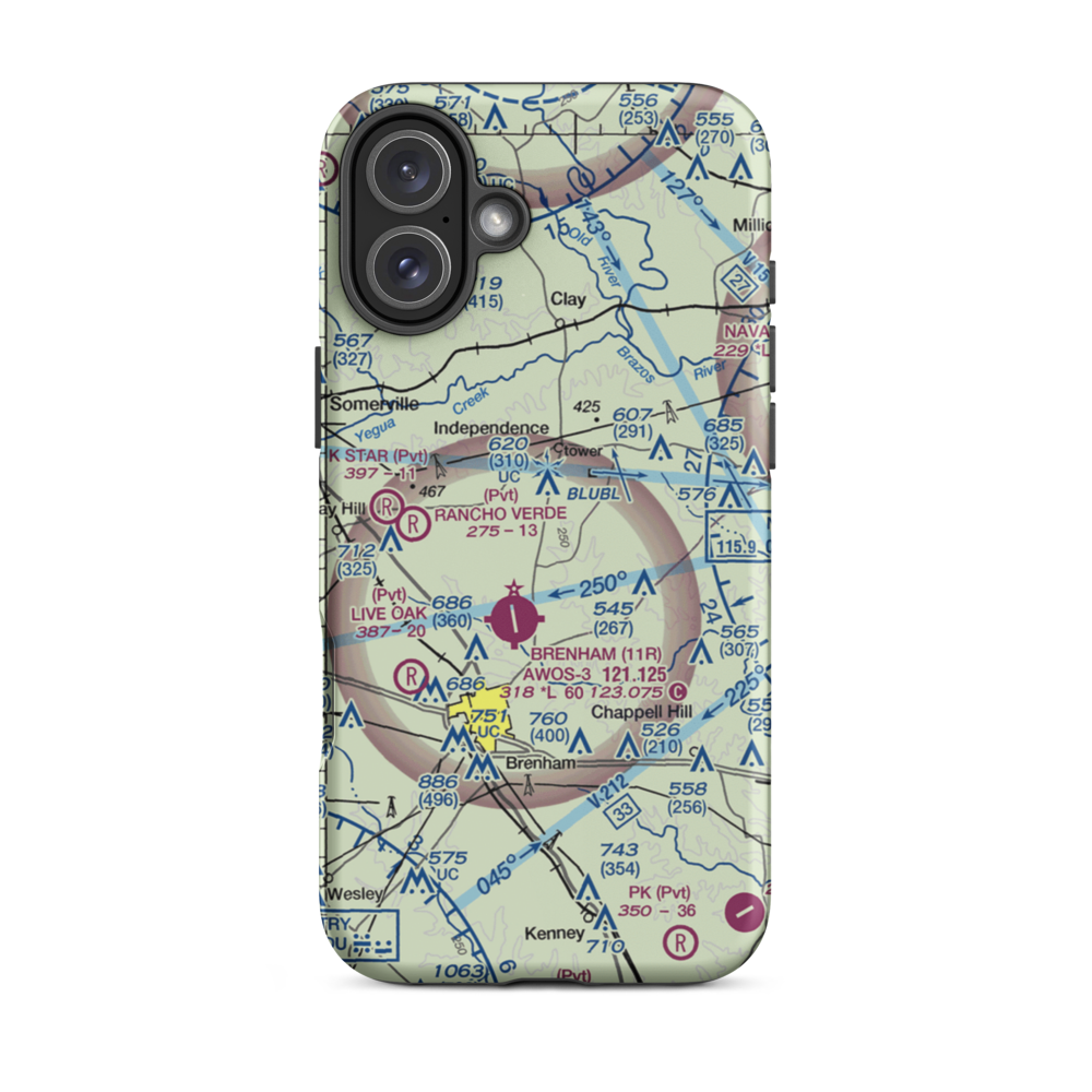 Faust Farm Airport (TA35) VFR Sectional  Tough iPhone Case iPhone 16 Plus model shown