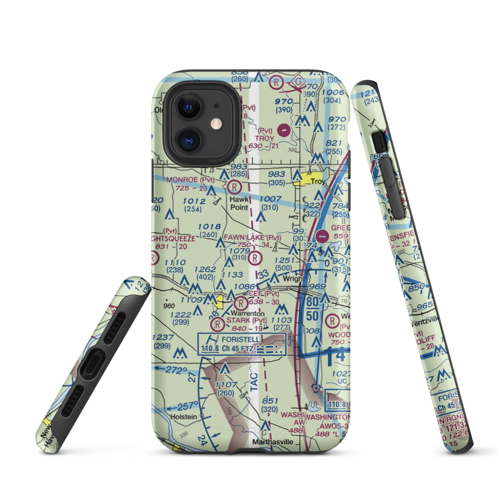 Fawn Lake Airport (2MO7) VFR Sectional  Tough iPhone Case iPhone 11 model shown