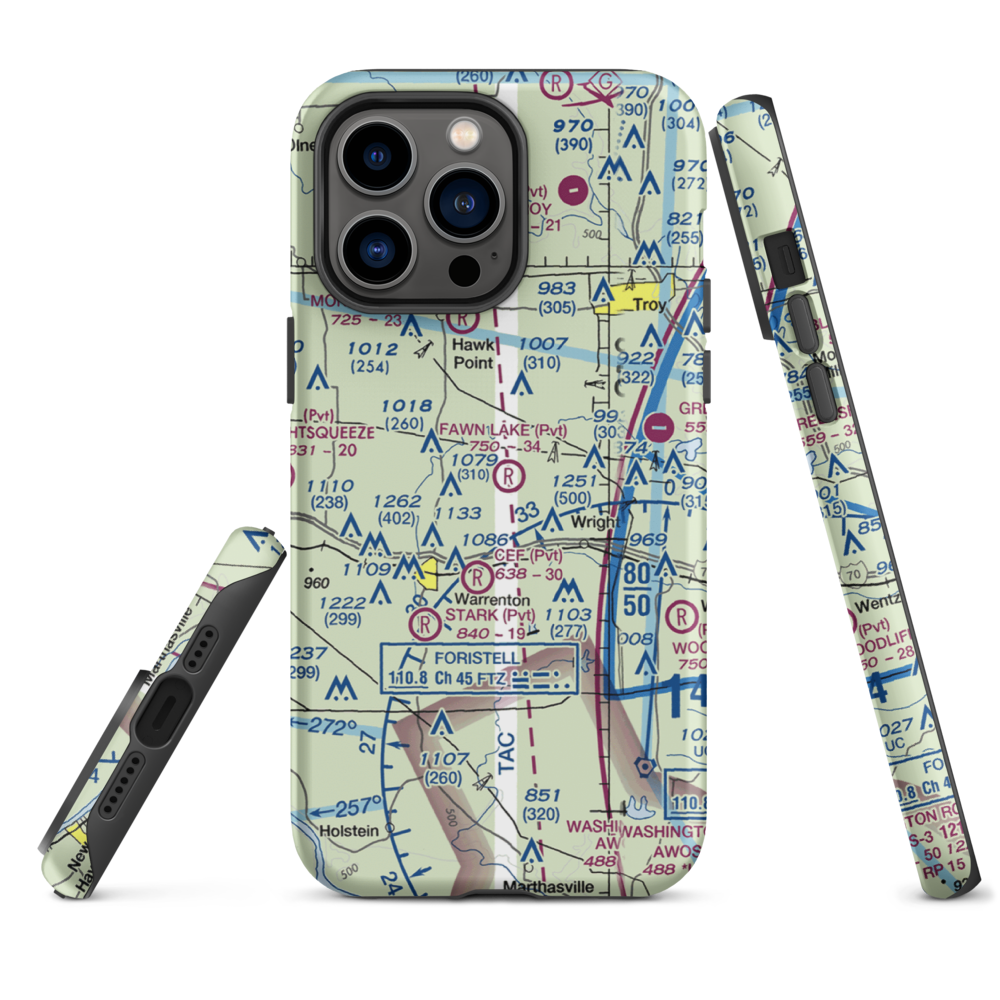 Fawn Lake Airport (2MO7) VFR Sectional  Tough iPhone Case iPhone 14 Pro Max model shown