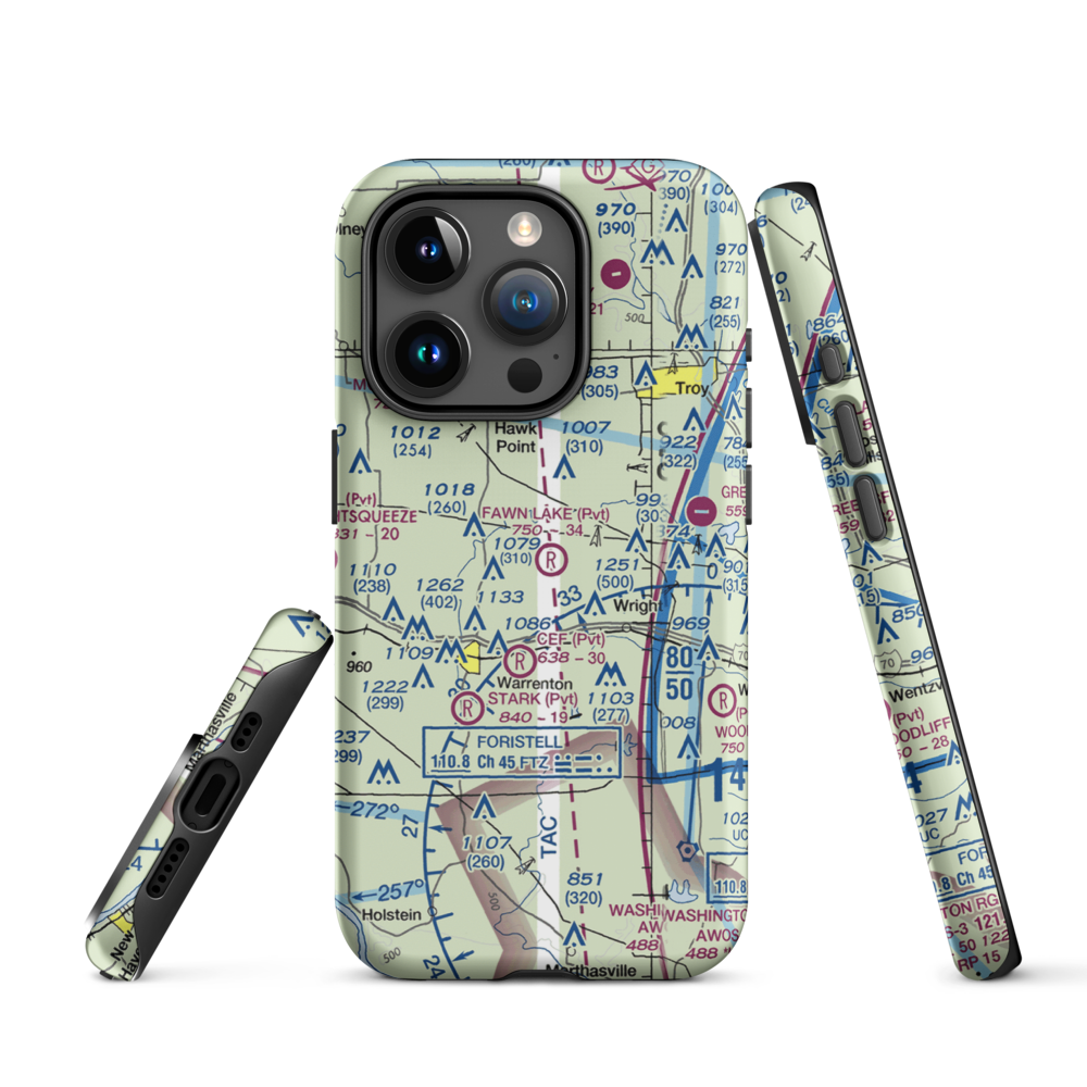 Fawn Lake Airport (2MO7) VFR Sectional  Tough iPhone Case iPhone 15 Pro model shown