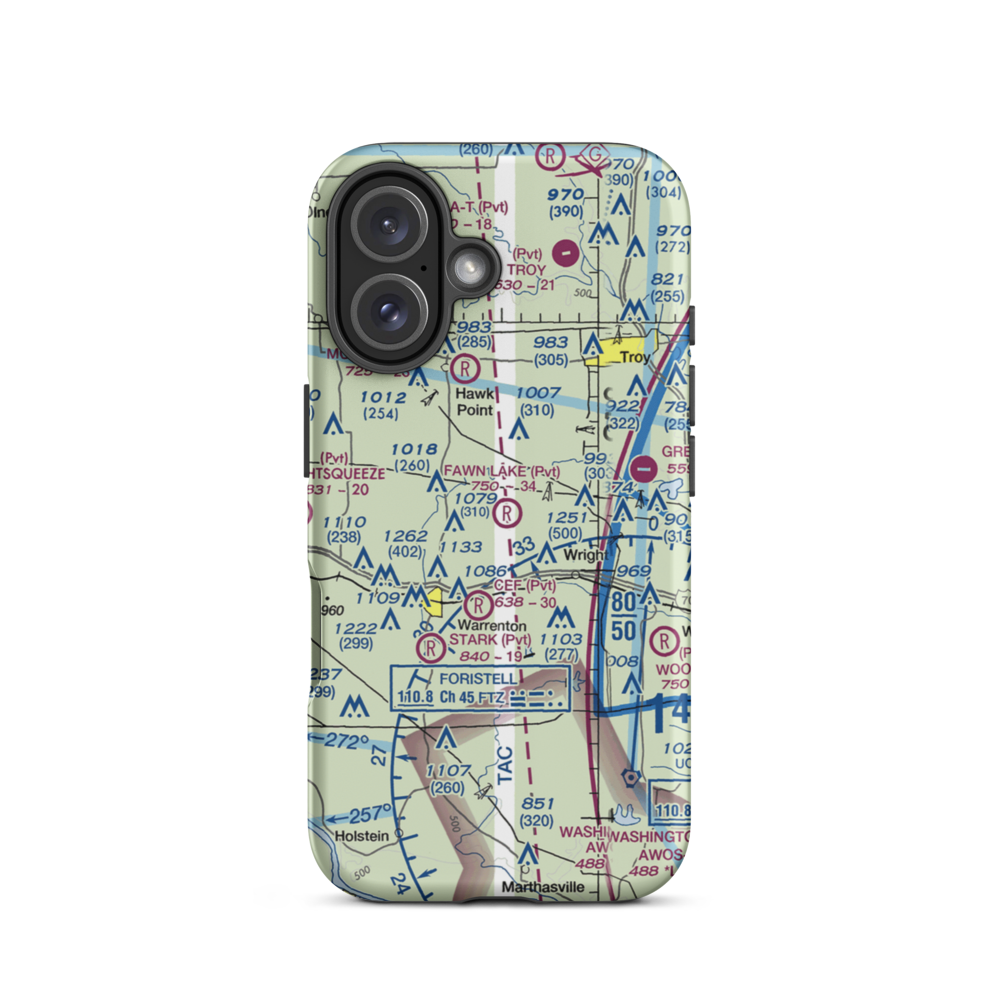Fawn Lake Airport (2MO7) VFR Sectional  Tough iPhone Case iPhone 16 model shown