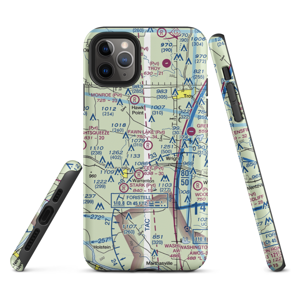 Fawn Lake Airport (2MO7) VFR Sectional  Tough iPhone Case iPhone 11 Pro Max model shown