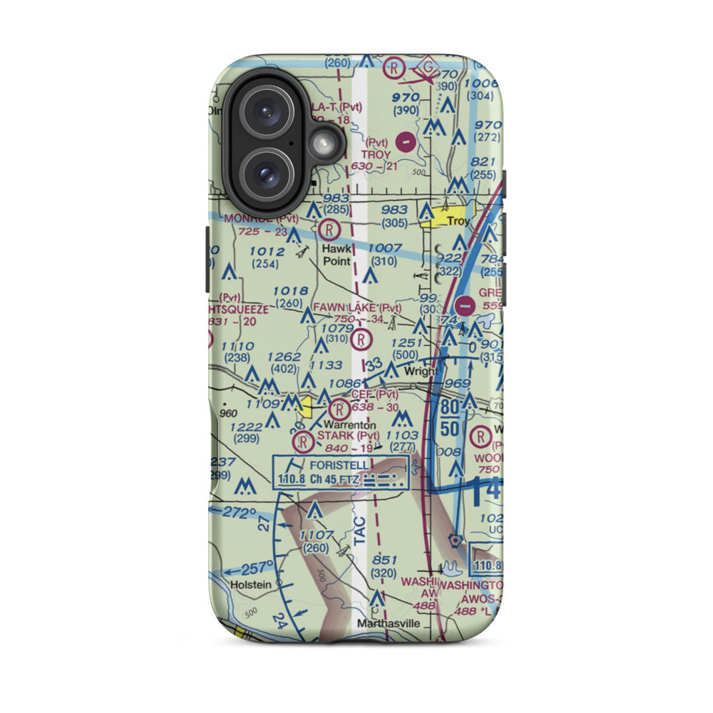 Fawn Lake Airport (2MO7) VFR Sectional  Tough iPhone Case iPhone 16 Plus model shown
