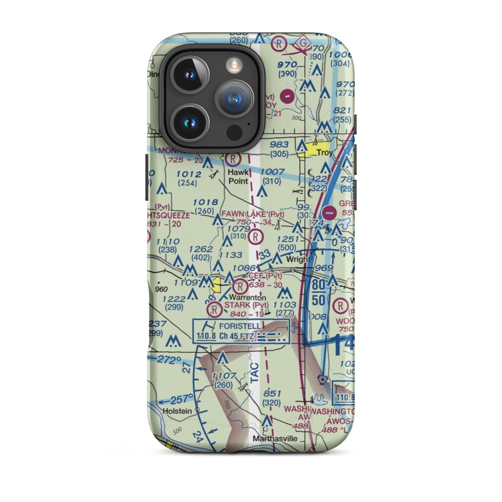 Fawn Lake Airport (2MO7) VFR Sectional  Tough iPhone Case iPhone 16 Pro Max model shown