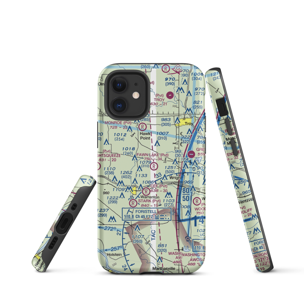 Fawn Lake Airport (2MO7) VFR Sectional  Tough iPhone Case iPhone 12 mini model shown