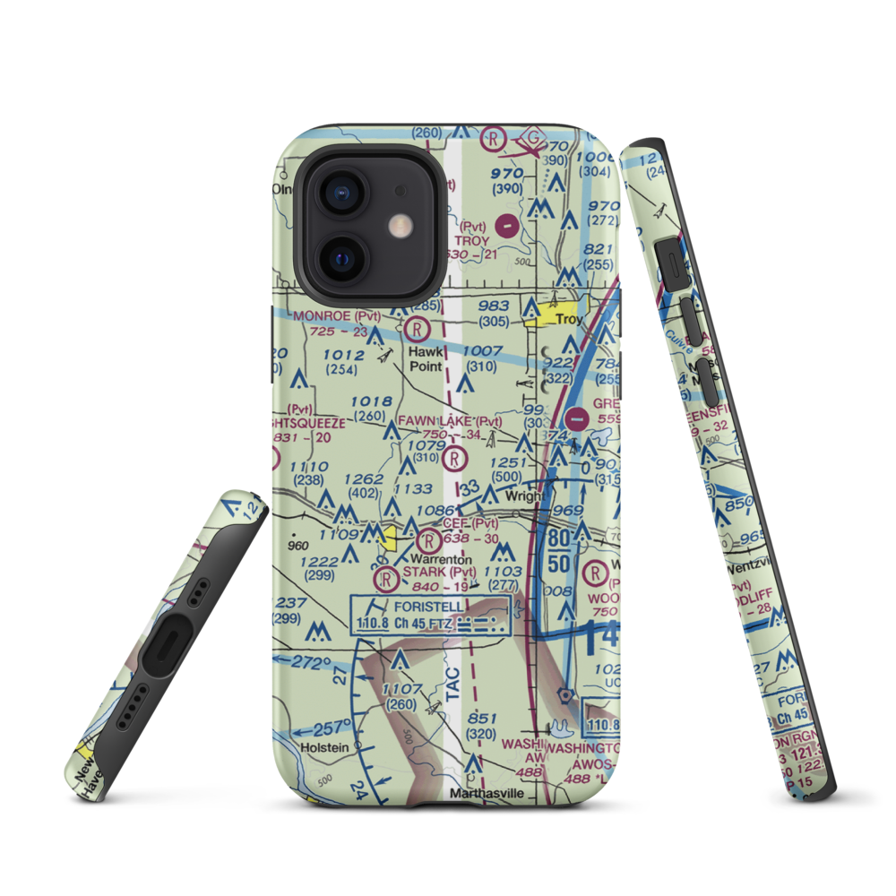 Fawn Lake Airport (2MO7) VFR Sectional  Tough iPhone Case iPhone 12 model shown