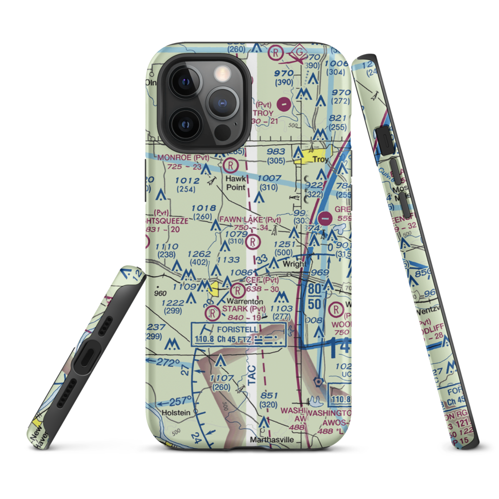 Fawn Lake Airport (2MO7) VFR Sectional  Tough iPhone Case iPhone 12 Pro Max model shown