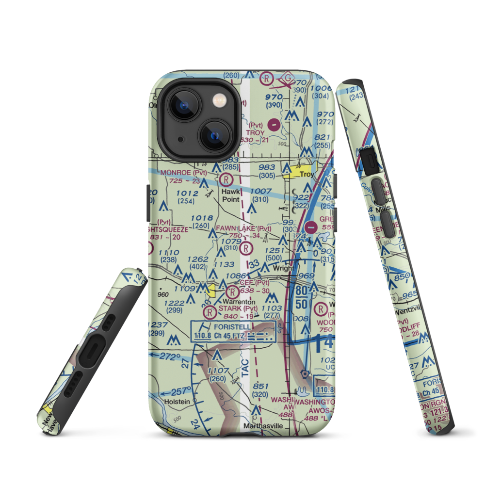 Fawn Lake Airport (2MO7) VFR Sectional  Tough iPhone Case iPhone 13 model shown