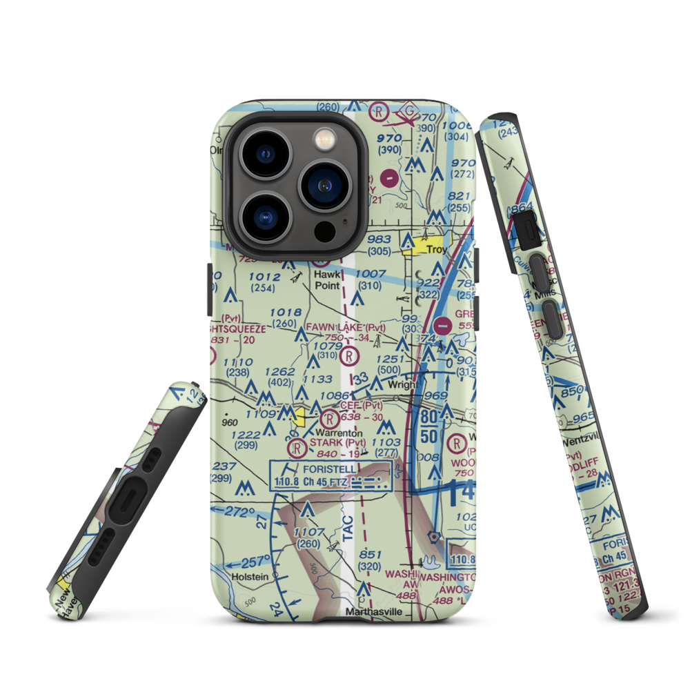 Fawn Lake Airport (2MO7) VFR Sectional  Tough iPhone Case iPhone 13 Pro model shown