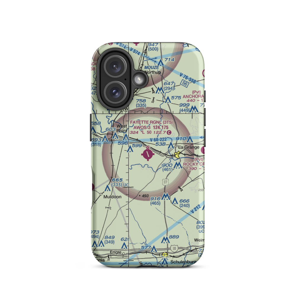 Fayette Regional Air Center Airport (3T5) VFR Sectional  Tough iPhone Case iPhone 16 model shown