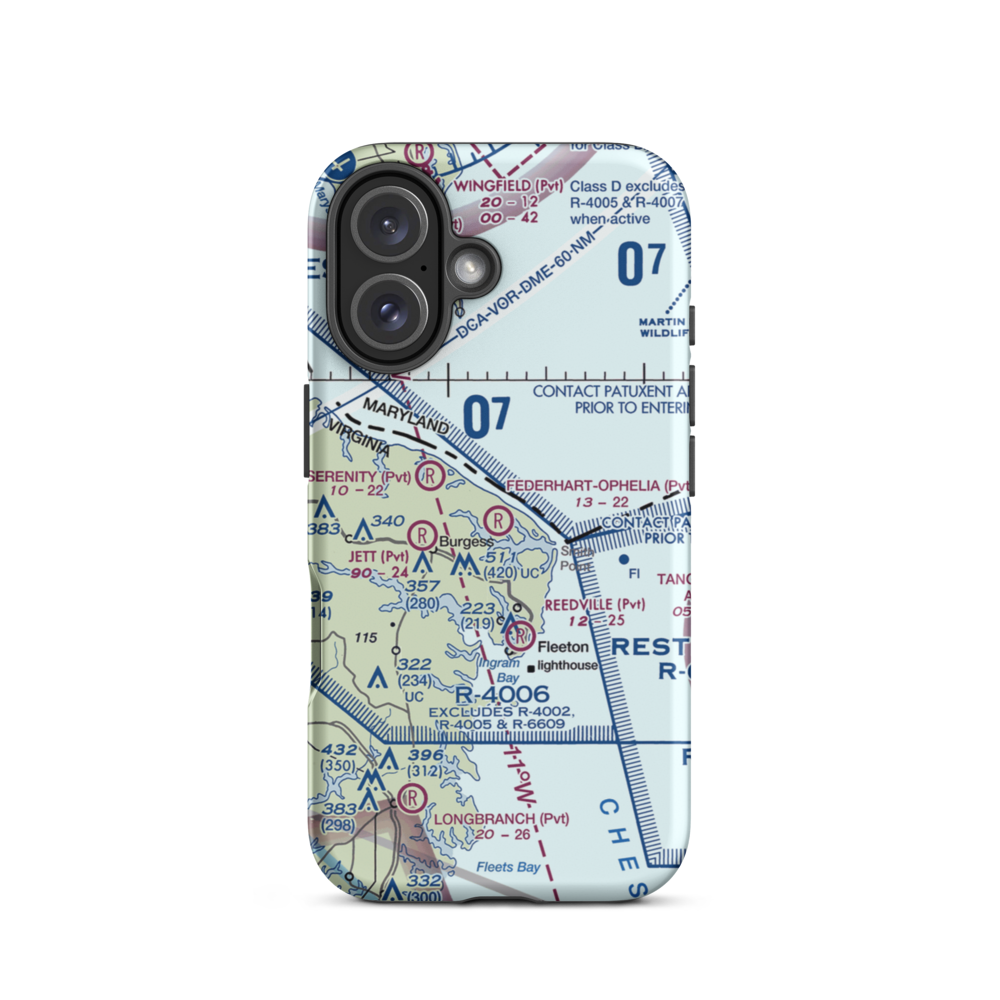 Federhart-Ophelia STOLport (VA99) VFR Sectional  Tough iPhone Case iPhone 16 model shown