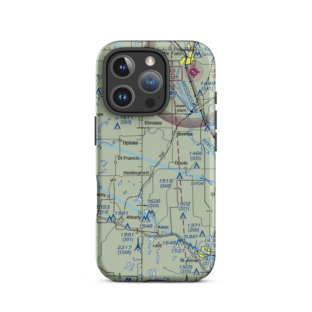 Fedor Airport (MY57) VFR Sectional  Tough iPhone Case iPhone 16 Pro model shown