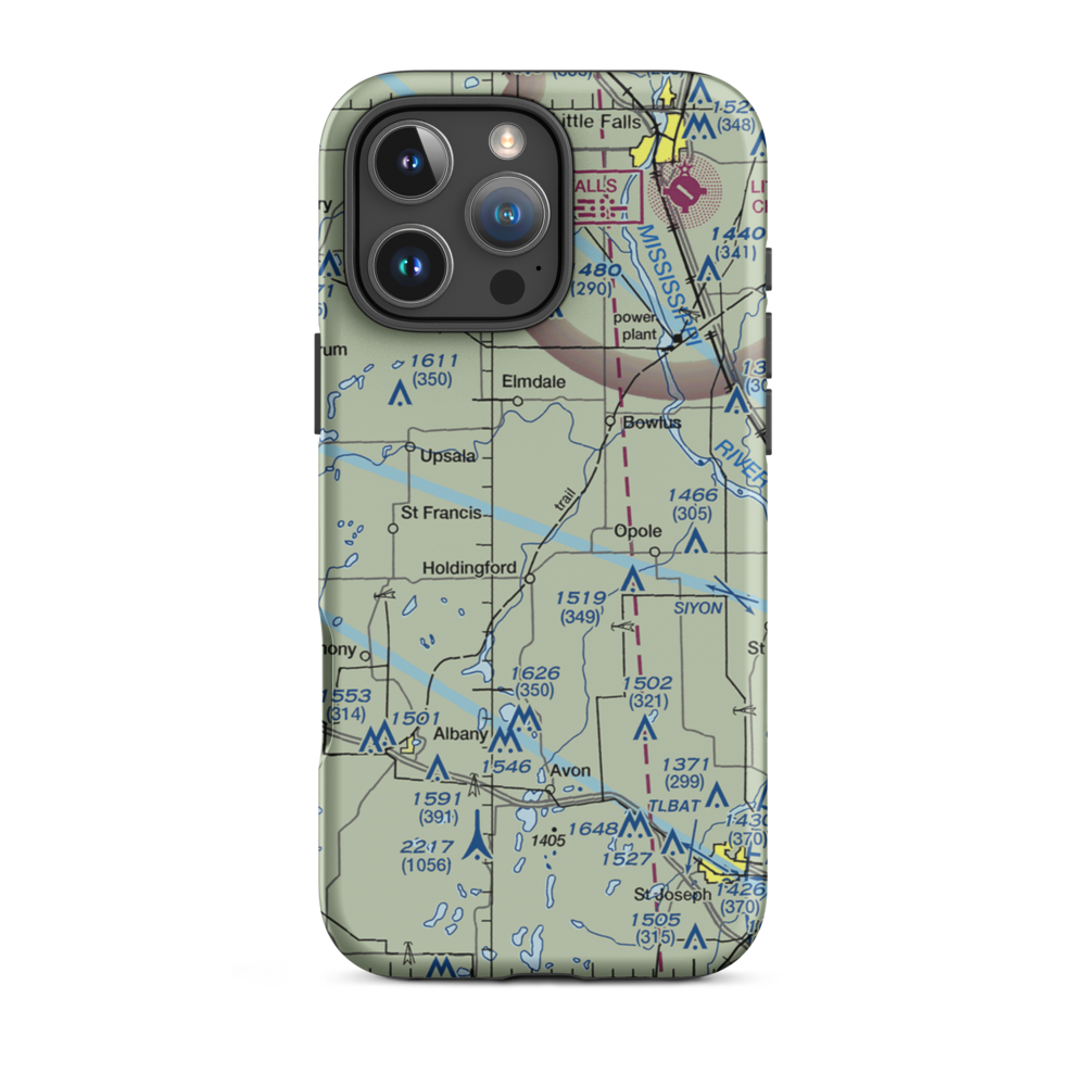Fedor Airport (MY57) VFR Sectional  Tough iPhone Case iPhone 16 Pro Max model shown