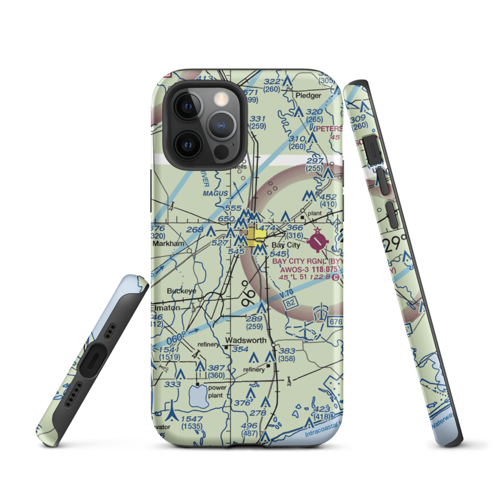Fehmel Dusting Service Airport (T84) VFR Sectional  Tough iPhone Case iPhone 12 Pro model shown
