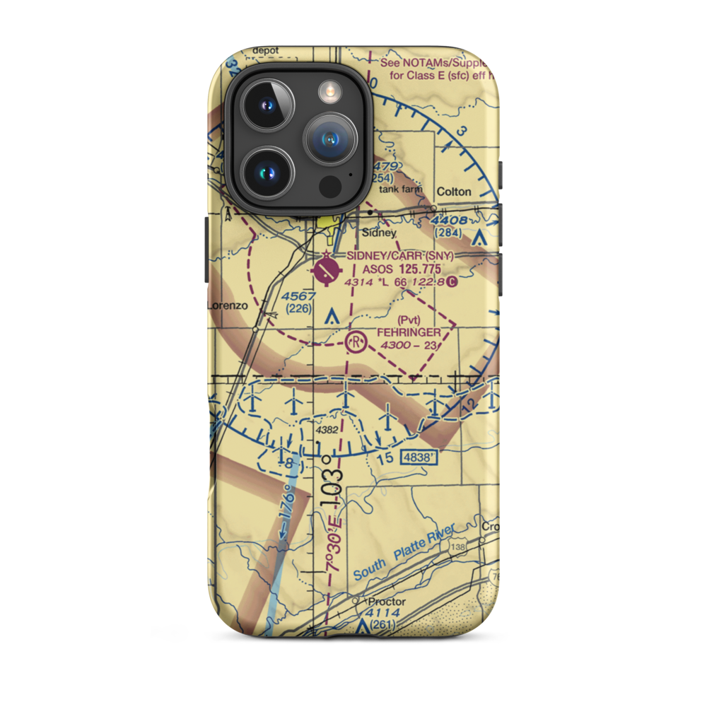 Fehringer Aerodrome (NE34) VFR Sectional  Tough iPhone Case iPhone 16 Pro Max model shown