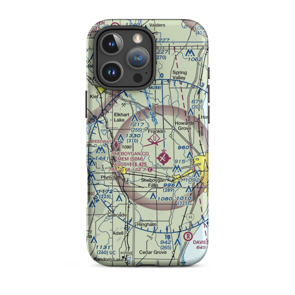 Feldmann Field (4WI6) VFR Sectional  Tough iPhone Case iPhone 16 Pro Max model shown