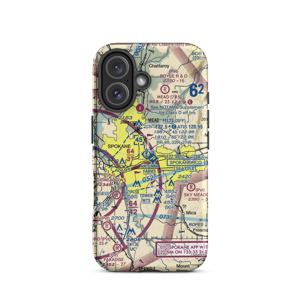 Felts Field (SFF) VFR Sectional  Tough iPhone Case iPhone 16 model shown