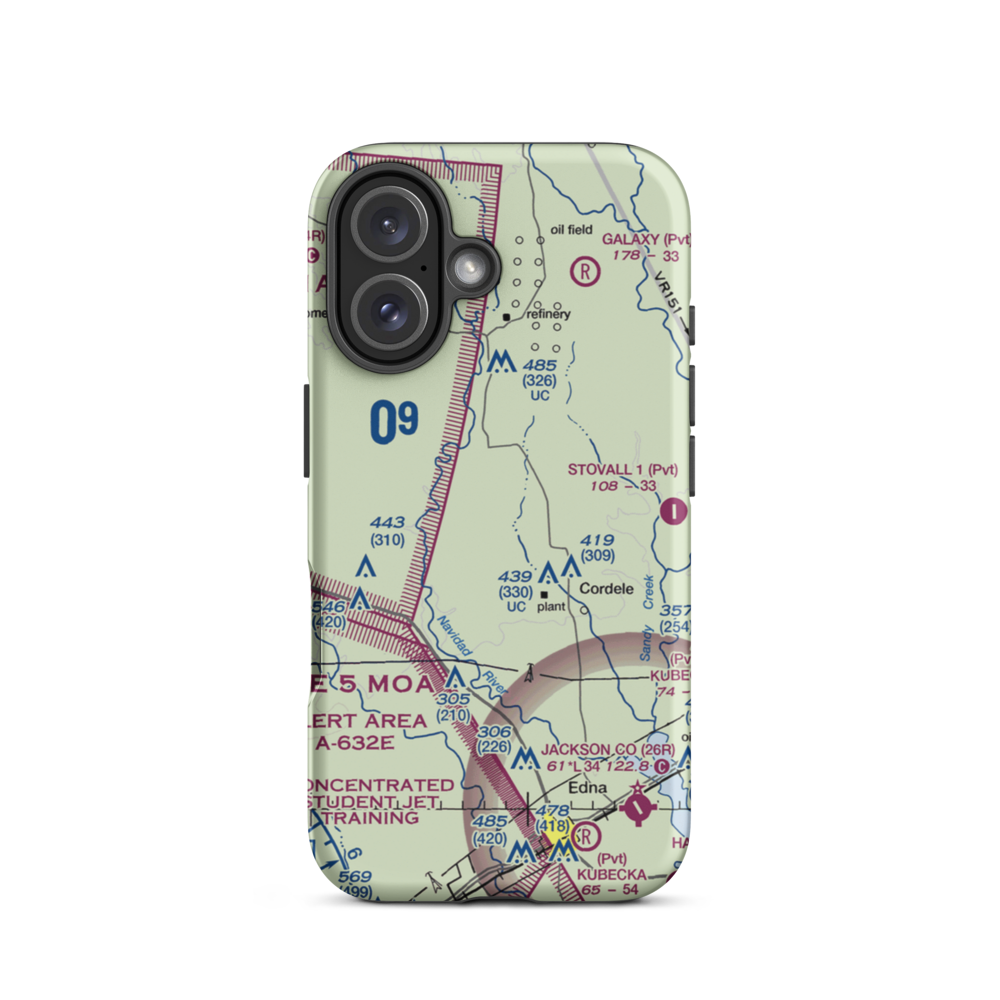 Fenner Ranch Airport (22TE) VFR Sectional  Tough iPhone Case iPhone 16 model shown