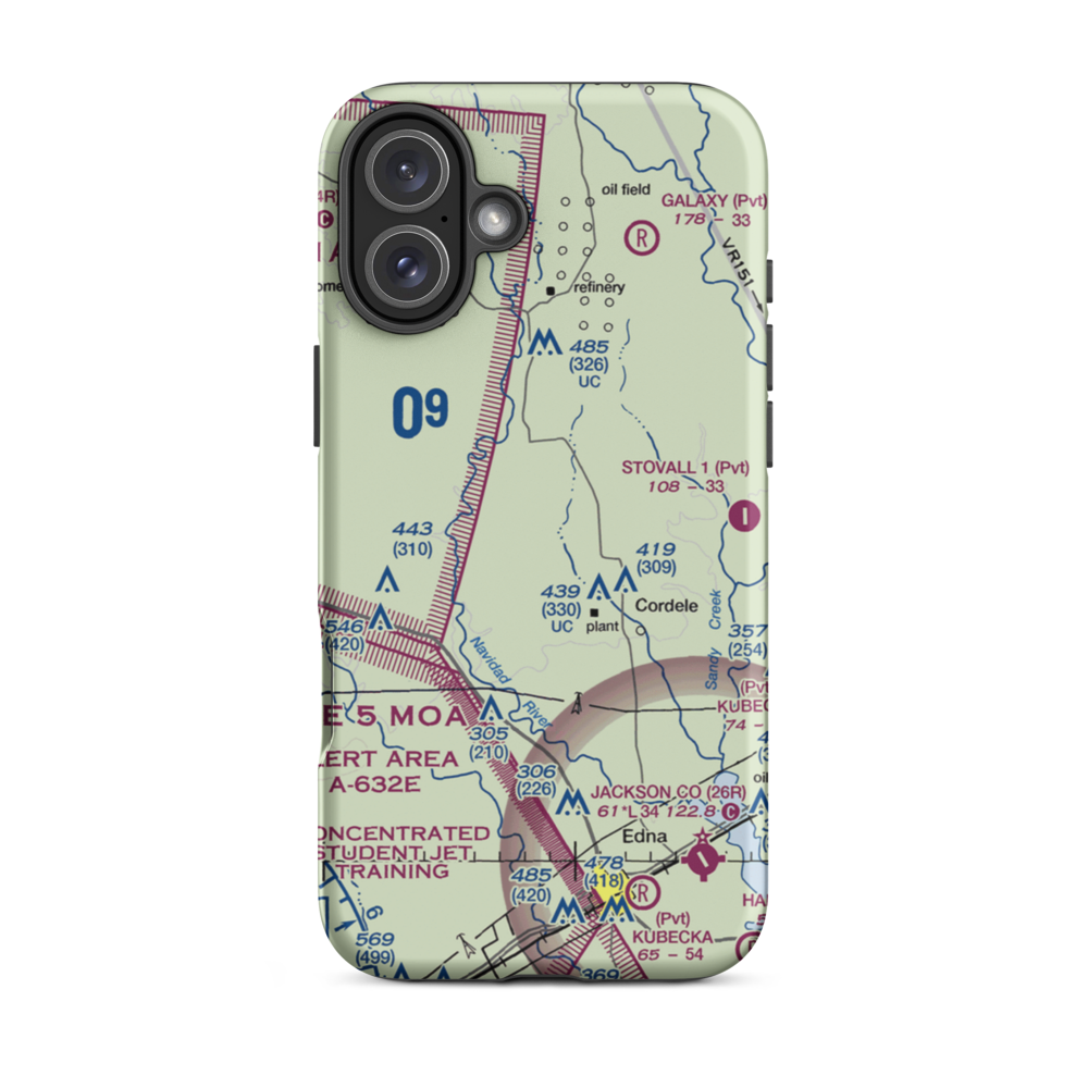 Fenner Ranch Airport (22TE) VFR Sectional  Tough iPhone Case iPhone 16 Plus model shown