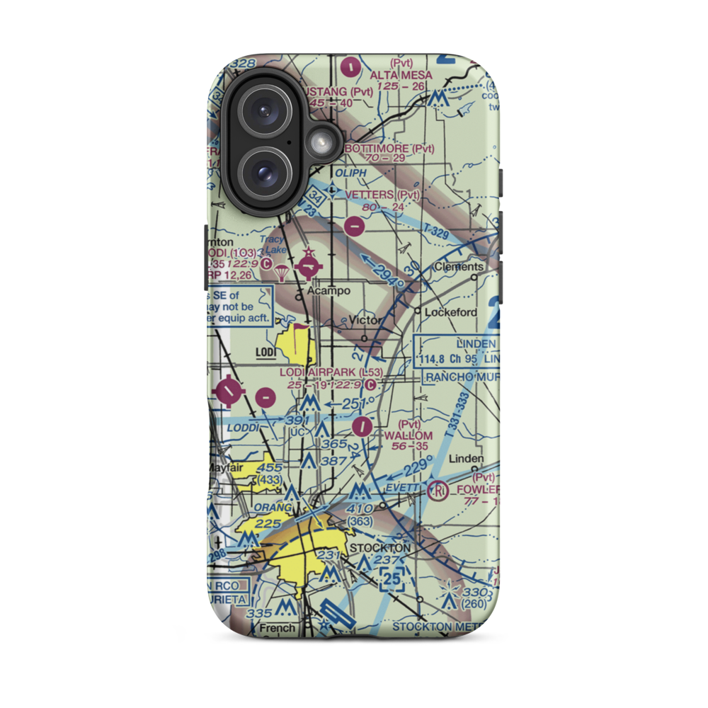 Ferdun Ranch Airport (CL11) VFR Sectional  Tough iPhone Case iPhone 16 Plus model shown