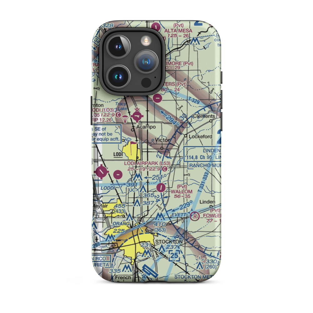 Ferdun Ranch Airport (CL11) VFR Sectional  Tough iPhone Case iPhone 16 Pro Max model shown